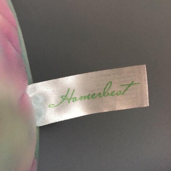 Homerbest Beemie Plush Stuffed Animal pink and purple tie-dye dog 3 hearts - Picture 4 of 4